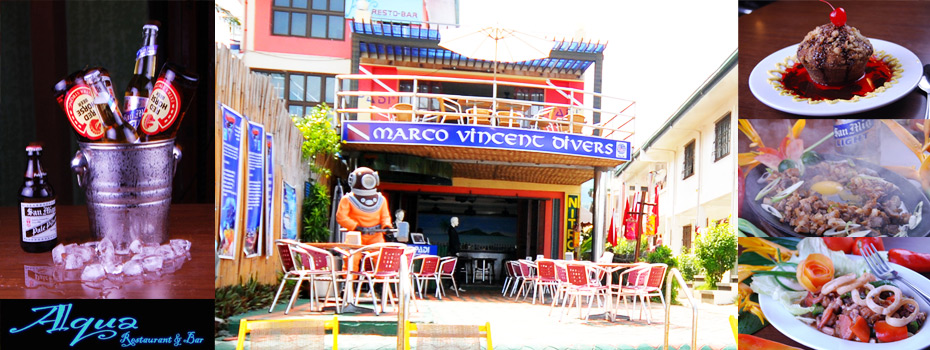 beach front aqua bar at white beach puerto galera